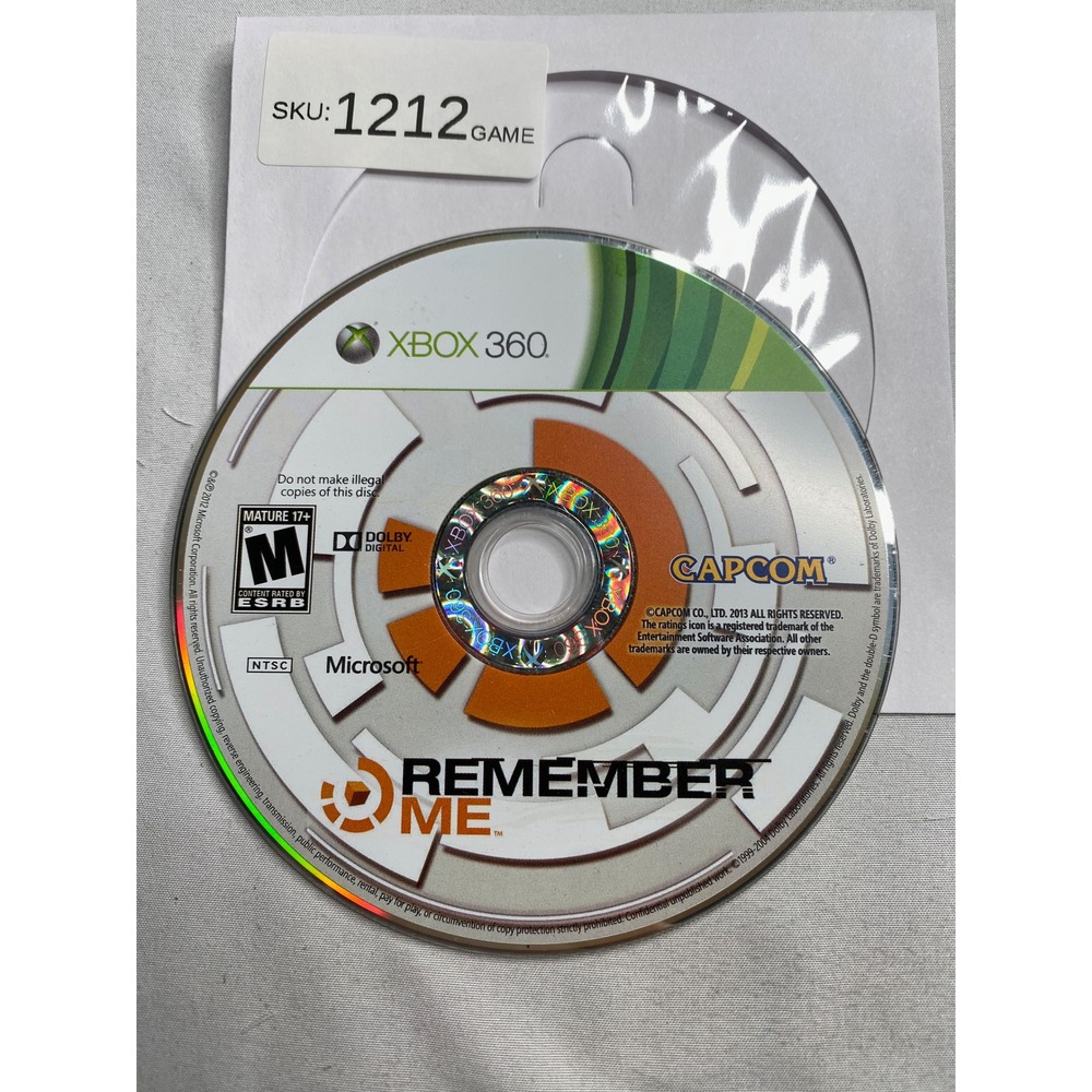 Remember Me Microsoft Xbox 360